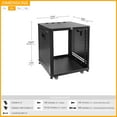 thumbnail image 2 of Rack Réseau & Stéréo avec Roulettes Rack de Serveur Roulant Armoire Ouverte pour Audio Vidéo Musique & Équipement de Montage Trous Ronds & Carrés Poignées Intégrées Usage Intensif, 2 of 6