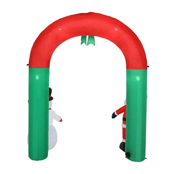 Alvantor 8 ft Santa and Snowman Christmas Inflatable Archway with 7 LED Lights, Multicolor