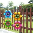 Metal Flower Outdoor Wall Art Decor, Fence Art Wall Sculptures for