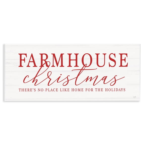 Stupell Industries Farmhouse Christmas No Place Like Home Wall Plaque Art, design by Lux Me Designs, 7 x 17
