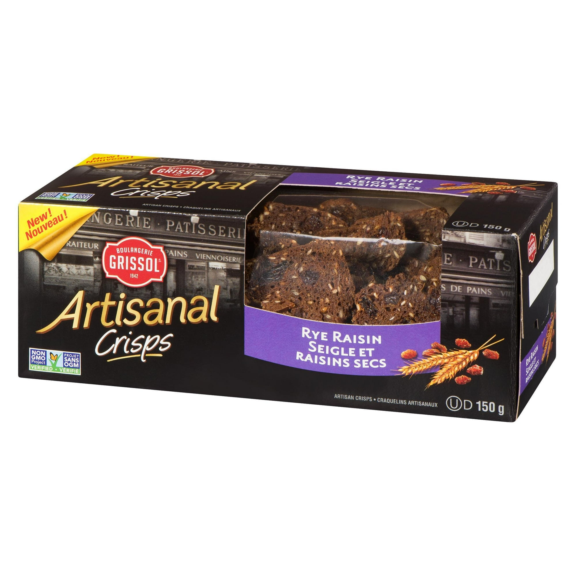 Boulangerie Grissol Artisanal Crisps Rye Raisin, Dare