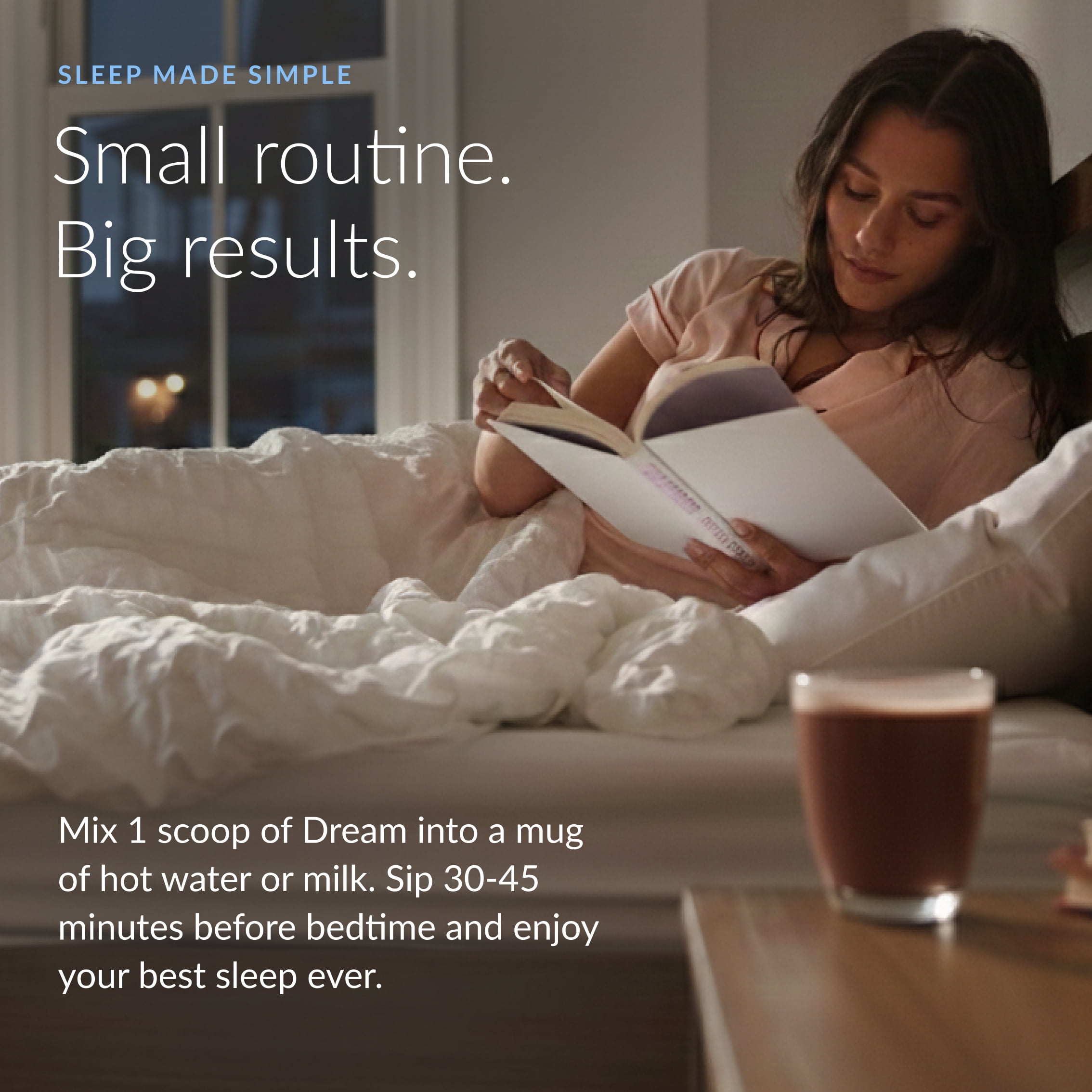 Beam Dream Sleep Powder – Calming Nighttime Cocoa with Magnesium & Apigenin, 20 Servings