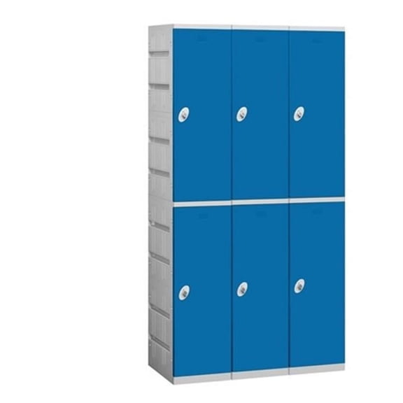 Salsbury Unassembled Double Tier 3 Wide Locker Color Blue