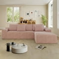 thumbnail image 2 of Lunale 104" Cloud Sectional Sofa with Right Chaise, Oversized Modular L-Shaped Couch, Plush Corduroy Sleeper Couch for Living Room, No Assembly Required, Pink, 2 of 9