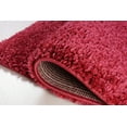 thumbnail image 3 of Ladole Rugs Solid Color Shaggy Meknes Durable Beautiful Turkish Indoor Area Rug Carpet in Rose Red, 7x10 (6'5" x 9'5" , 200cm x 290cm), 3 of 5