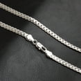 thumbnail image 3 of Classic  14K White Gold Plated Flat Chain Necklace Herringbone Snake Chain For Men Women Long Necklace Jewelry Gift, 3 of 6
