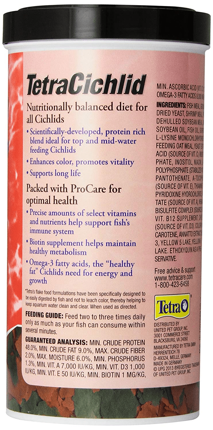 Tetra TetraCichlid Fish Food Flakes, 1.58 oz 