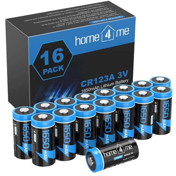 Batería de litio Home4me CR123A 3V 1650mAh, paquete de 16 unidades 123A