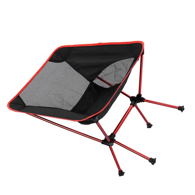 sweethay Silla de malla plegable para exteriores, marco de aleación de aluminio, Camping, pesca, Picnic, silla plegable portátil carpas rojo