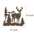 WAIU 3 Piece Metal Wall Decor Set Deer Bear Elk Forest Pine Tree in
