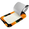 thumbnail image 2 of Square 2Pack PU Leather Pumpkin Cruise Luggage Tag with Privacy Cover and Name ID Tag for Travel Handbags Backpacks Luggage Tags, 2 of 6