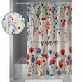 thumbnail image 3 of Small Stall Shower Curtain 36x78 Inch Narrow Half Size Pastoral Botanical Bath Curtains Bathroom Decor Blue Red Floral Spring Welcome Rustic Waterproof Fabric Shower Curtain Set with Hooks 36 Inch, 3 of 6
