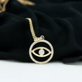 thumbnail image 3 of Rosec Jewels Womens Moissanite Evil Eye Pendant, Eternity Pendant Necklace (D-VS1 Grade), 14K Yellow Gold, 3 of 8