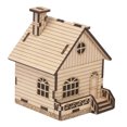 thumbnail image 4 of HEMOTON Wooden DIY Crafts Music Box for Kid Playing Beige Christmas House Shape 1 Set, 4 of 6