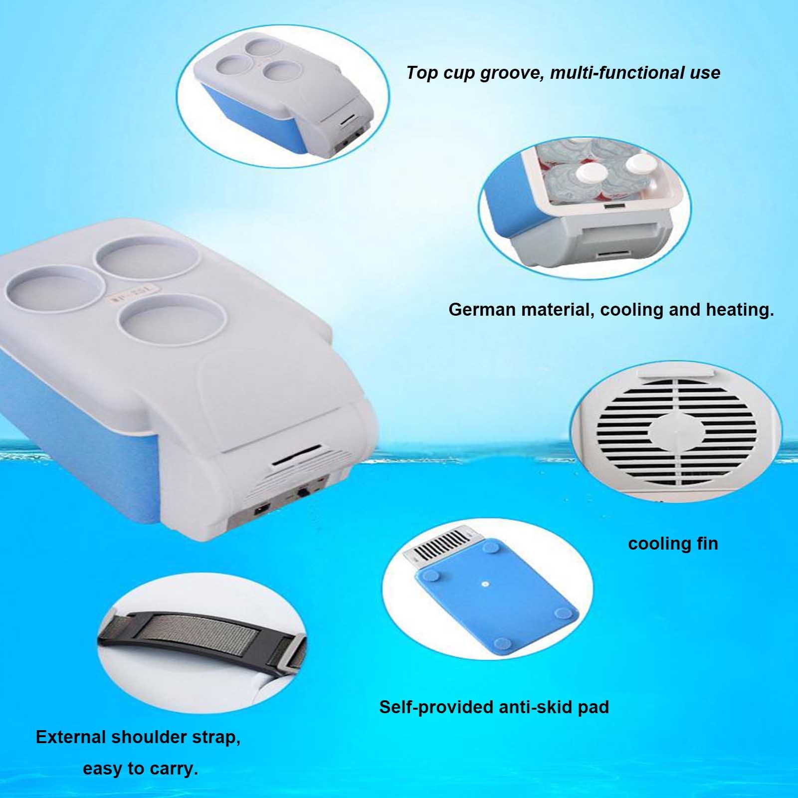 Car Refrigerator 12V, Usavan 7.5L Portable Mini Fridge with Heating Cooling, Compact Insulation Car Refrigeration for Vehicle Travel Camping Road Trip