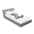 thumbnail image 2 of Ambesonne Saying Fitted Sheet & Pillow Sham Set, Monochrome Love Slogan, Twinxl, Black and White, 2 of 2