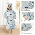 thumbnail image 3 of FORMRS Wearable Blanket Hoodie with Sleeves for Kids Cozy Flannel Sweatshirt, Blue Octopus Pattern, 3 of 7