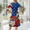 thumbnail image 7 of BOMYJESK 250th Anniversary USA Flag Floral Maxi Dress for Women 4th July Summer Dresses Independence Day Art Print A-Line Dress Elegant Classy American Flag Floral Party Apparel Yellow S, 7 of 7