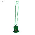 thumbnail image 3 of Washranp St. PatrickS Day Shamrock Necklace,Irish Green Hat Letters Long Round Bead Necklace for Party Supplies, 3 of 6