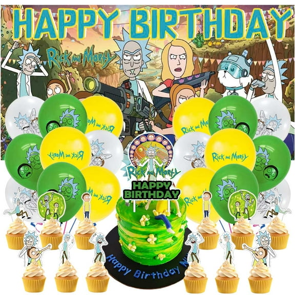 Rick Latex Balloons Party Supplies Decor Banner Backdrop Kit Birthday Decorations