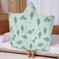 thumbnail image 5 of LightBlue Cartoon Dinosaurs Trees Pattern Hooded Bath Towel，60"x35" for Ages 3 To 12 Kids, Quick Dry Lightweight Soft Microfiber Hood Beach Towel Cover Up for Kids, 5 of 7