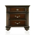 thumbnail image 2 of Bowery Hill 3-Drawer Traditional Solid Wood Nightstand in Walnut, 2 of 14