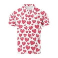 thumbnail image 5 of TaTaai Men's Valentine Print Turndown Collar Quarter Sleeve Pullover, Valentine's Day Gift, Casual Daily Outdoor T-Shirt Gift, 5 of 5