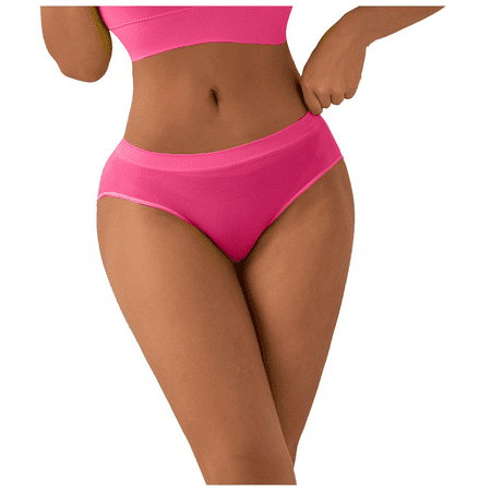 Fulorrnie Underwear for Women Breathable Seamless Briefs Comfort Panties Waistband Elastic Waist Stretchable Panty  Pink  L