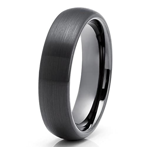 Gunmetal Tungsten Wedding Ring,Black Tungsten Ring,6mm Wedding Ring,Black Tungsten Ring,Anniversary Ring,Gunmetal