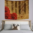 thumbnail image 2 of GZHJMY Red Rose Vintage Music Notes Wall Tapestry Tapestry Wall Hanging Decorative Tapestries Wall&nbsp;Blanket&nbsp;Bedding Tapestry for Bedroom Living Room Dorm 90"x60" Gift Decor, 2 of 7