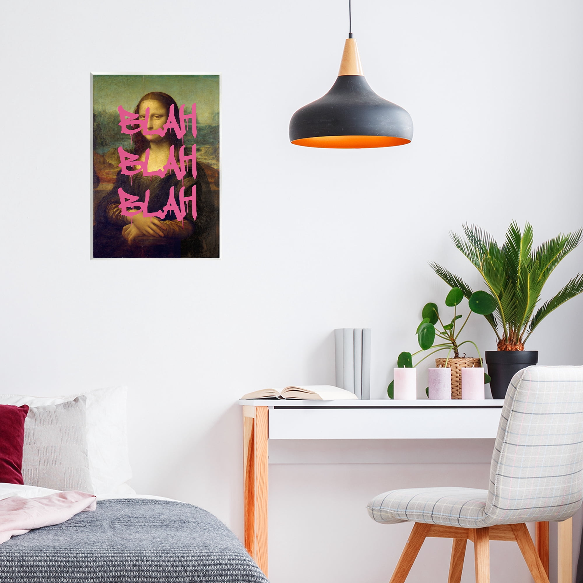 Graffiti Over Mona Lisa Wall Plaque Art, design by Masters Redux
