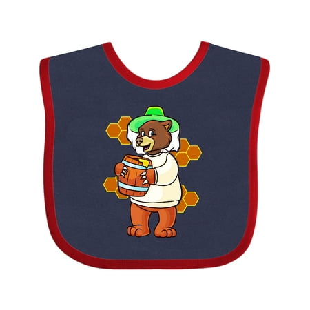 

Inktastic Beekeeping Cute Bear with Honey Gift Baby Boy or Baby Girl Bib