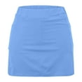 thumbnail image 5 of Feancey Workout Gym Skorts for Women Tummy Control Tennis Skirts Solid Casual High Waisted Golf Skirt Summer Running Athletic Skorts Light Blue XXL, 5 of 6