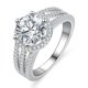 thumbnail image 1 of Anillo de plata s925 con moissanita y diamante Mosan de 2 quilates, anillo de mujer de tres filas de Seiko de moda europea y americana, 1 of 5
