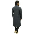 thumbnail image 5 of Atasi Men's Designer Gray Kurta Pyjama Set Long Cotton Punjabi Shirt-XX-Large, 5 of 7
