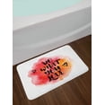 thumbnail image 2 of Love What You Do Bath Mat, Aquarelle Color Drop Background in Warm Toned Hearts, Plush Bathroom Decor Mat with Non Slip Backing, 29.5" X 17.5", Vermilion Pale Orange, by Ambesonne, 2 of 2