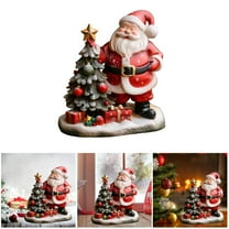 Santa Claus Statue Christmas Table Centerpiece, Decorative Figurine for Holiday Home Decor, Bedroom, Mantle and Party Display