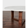 thumbnail image 3 of Laguna 36 Inch Round authentic marble and solid wood coffee table, 3 of 7