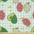 thumbnail image 2 of Ambesonne Tropical Fabric by the Yard Microfiber, Dragonfruit and Avocado, 5 Yards, Pale Pink and Green, 2 of 4
