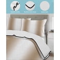 thumbnail image 4 of Quilts Twin XL Size, Khaki White Ombre Soft Comforter Bedding Set for Bed, Modern Abstract Art Farmhouse Gradient Lightweight Quilted Bedspread with Pillow Cover(2 Pieces) for All Season, 68x98 Inch, 4 of 6