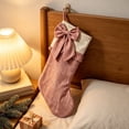 thumbnail image 6 of Velvet Christmas Stockings, 2 Pack with Elegant Bows, Large Xmas Stocking Gift Bags for Fireplace Mantel, Christmas Tree, Door, Wall and Family Holiday Decor Pink & Green, 6 of 8