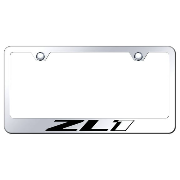 Chevy ZL1 Laser Etched Logo Stainless Steel License Plate Frame (Chrome)