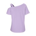 thumbnail image 3 of aidice Tee Shirts for Women Strap Short Sleeve off Shoulder Tops Loose Comfy Summer Trendy Women's Casual Shirts, 3 of 5