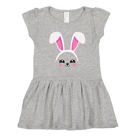 

Inktastic Happy Easter Cute Pink Bunny Face Gift Toddler Girl Dress