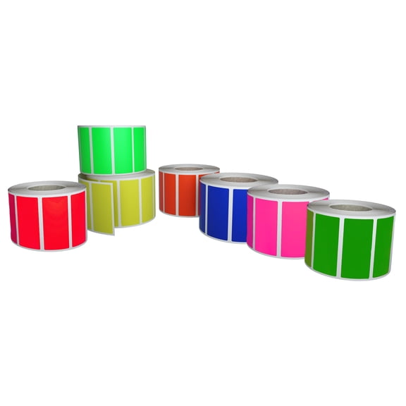 Royal Green Colored labels stickers rectangle 40x19mm (1.57 inch x 0.75) - 3500 pack - Rectangular sticker for inventory and labeling
