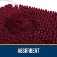 thumbnail image 6 of Buganda Bathroom Rugs 59x20, Quick Dry Machine Washable Chenille Bath Mats with Rubber Backing, Burgundy, 6 of 9