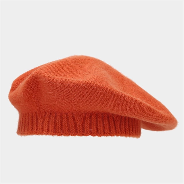 Women's Solid Color Knitted Wool Warm Beret Casual Shade Fall and Winter Hat