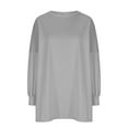 thumbnail image 3 of LYXSSBYX Sweatshirts for Women Loose Fit Womens Oversized Crewneck Sweatshirt Striped Pullover Long Sleeve Tunic Tops, 3 of 5