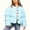 Light Blue, variant on Women's Casual Solid Color Short Cotton Jacket Light Blue L