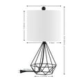 thumbnail image 3 of SAFAVIEH Porzana 17 in. Modern Black Iron Table Lamp with Off-white 100% Cotton Shade, 3 of 6